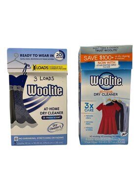 Woolite At Home Dry Cleaner 9 Count Cloths + 3 Stain Wipes Dry Cleaners Secret